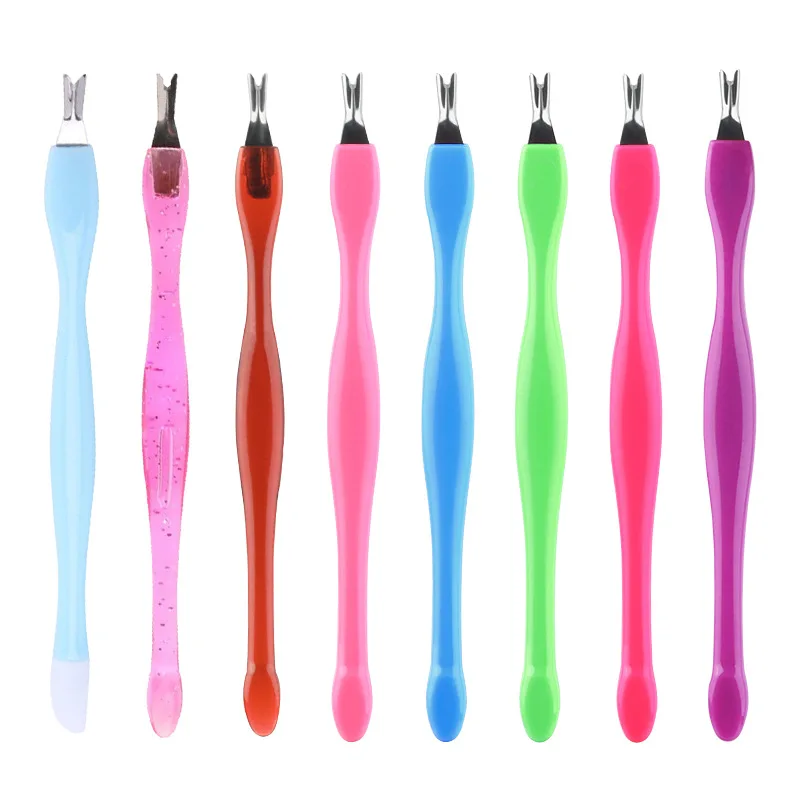 1Pcs Farben Dead Skin Remover Nail art Gabel Häutchen Entferner Nipper Pusher Trimmer Edelstahl Pediküre Nägel Pflege Nagel werkzeuge Image