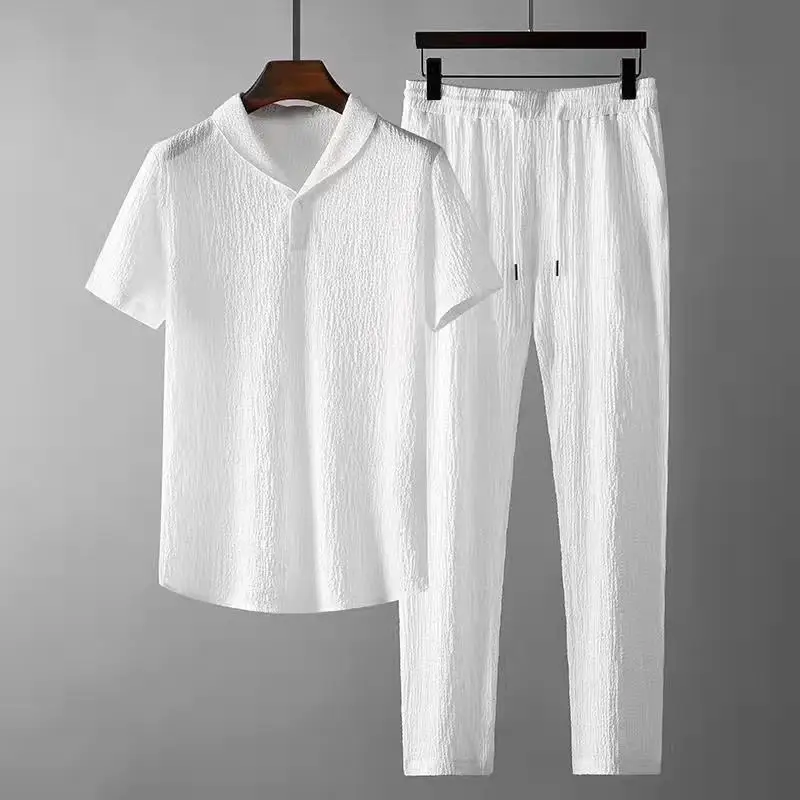 (Hemd+Hose) 2026 Sommer Neuankömmling Herren Mode Klassisches Hemd Herren Business Casual Hemden Herren Ein Kleiderset Größe M-4XL