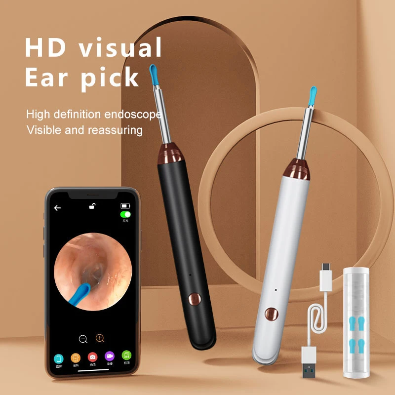 Tinsol Smart Visuelle Ohr Reiniger 1296P Ohr Sticks Otoskop USB C Lade Endoskop Wachs Entfernung Werkzeug Earpick Kamera Gesundheit pflege Image