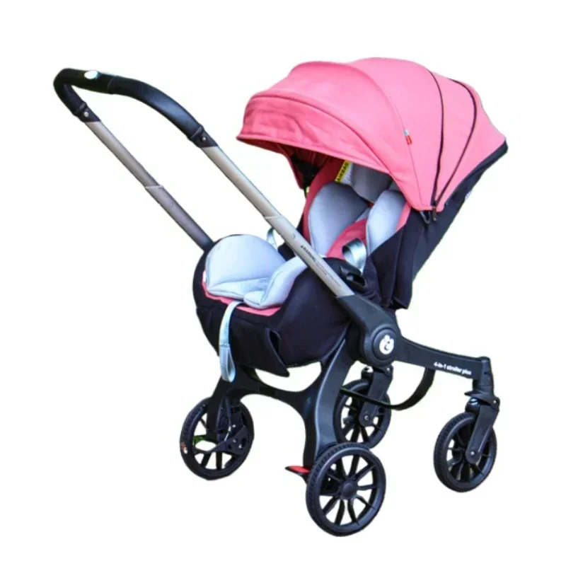 2025, neuer Vier-in-Eins-Multifunktions-Kinderwagen für Neugeborene, leichter, faltbarer Autositz, Zwei-Wege-Kinderwagen mit hoher Sicht, Babytrage Image