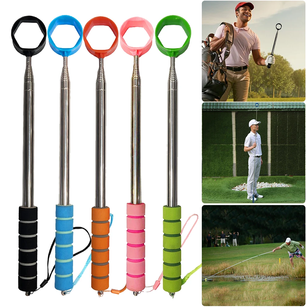 8,86 FT Edelstahl Ball Retriever Werkzeug Teleskop Golf Ball Retriever Klaue Sucker Werkzeug Ausziehbarer Golf Ball Retriever für Golfer
