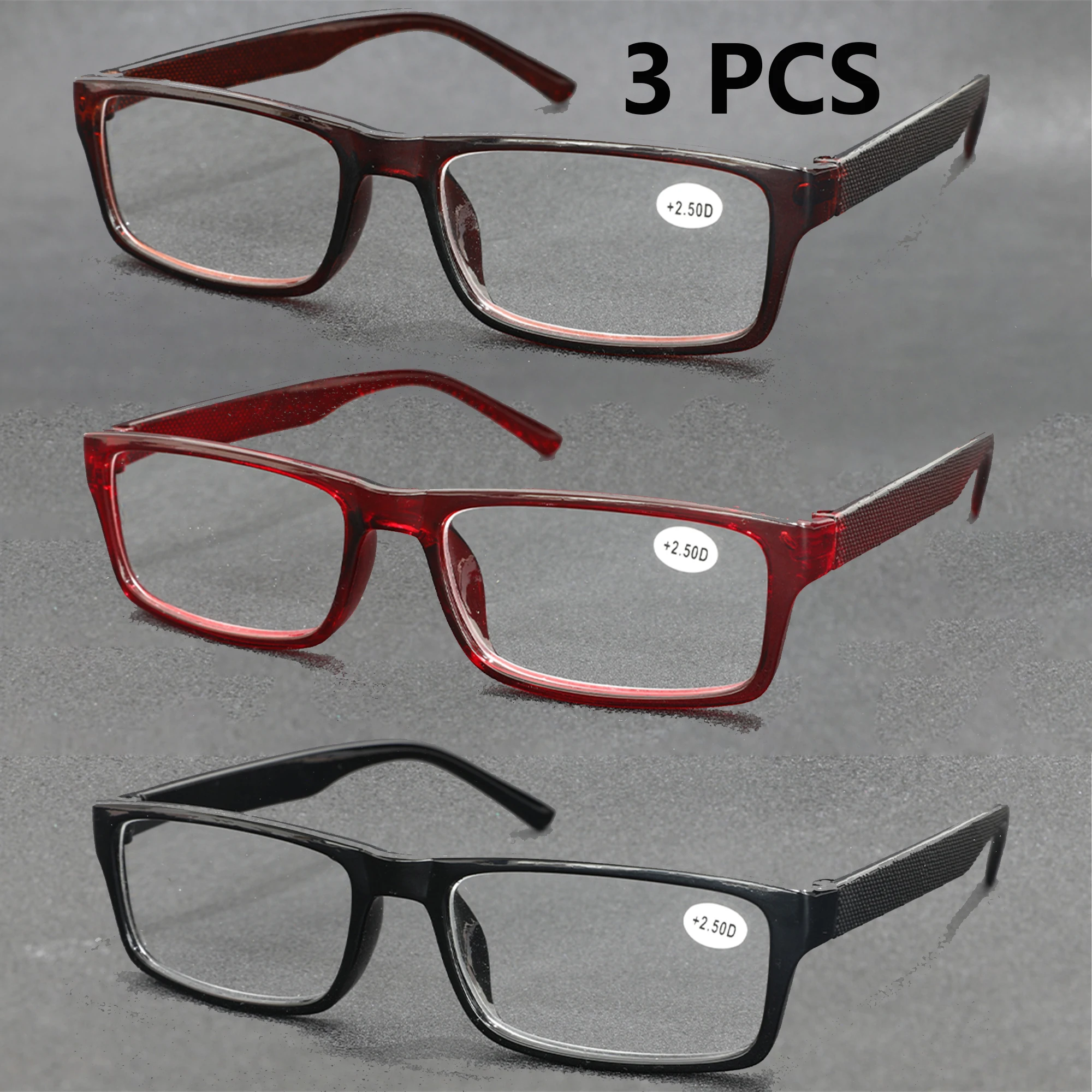 3-teilige Unisex-Lesebrille für Damen und Herren, blaues Licht blockierende Computerbrille Image