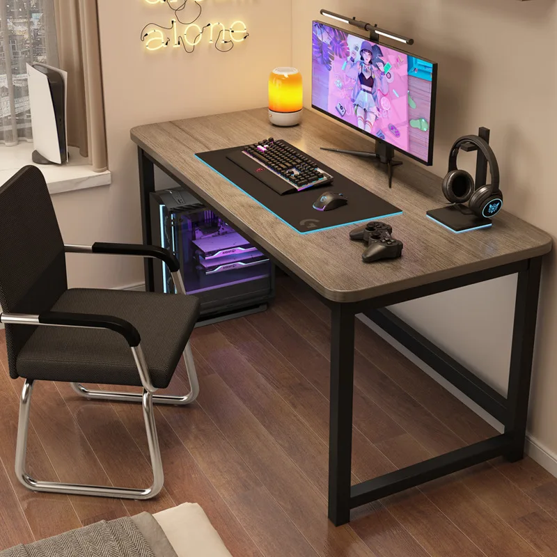 Computertisch, Schreibtisch, langer Arbeitstisch, E-Sport-Tisch und Stuhl-Set