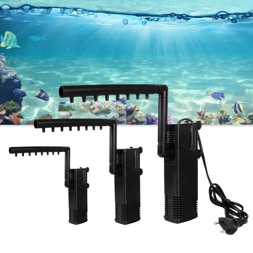 EU Stecker Low Level Wasser Tauch Wasser Filter Pumpe Schildkröte Tank Filter Aquarium Aquarium Sauerstoff Zunehmende Pumpe Hinzufügen Sauerstoff Image