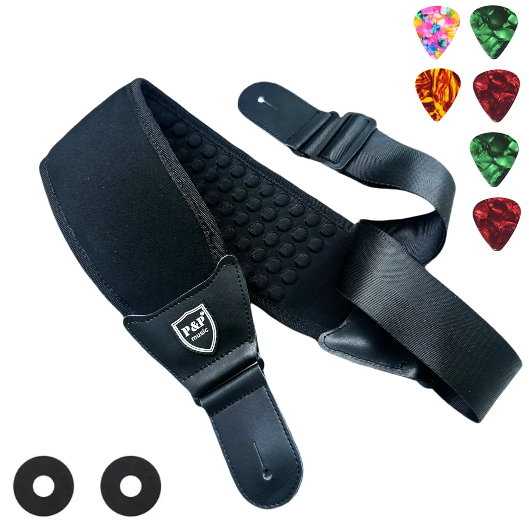 P & p 3d Schwamm Gitarren gurt Gürtel atmungsaktiv bequem verstellbar Akustik gitarre gepolsterte Gurte E-Gitarren gurt Bass gürtel