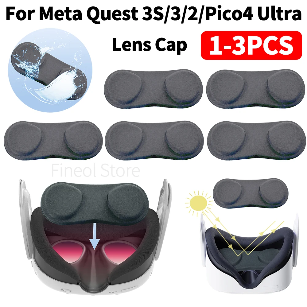 VR Objektiv Abdeckung Anti-Scratch Objektiv Schutzhülle Objektiv Kappe Ersatz für Meta Quest 3S/3/2/Pico4 Ultra VR Zubehör Image