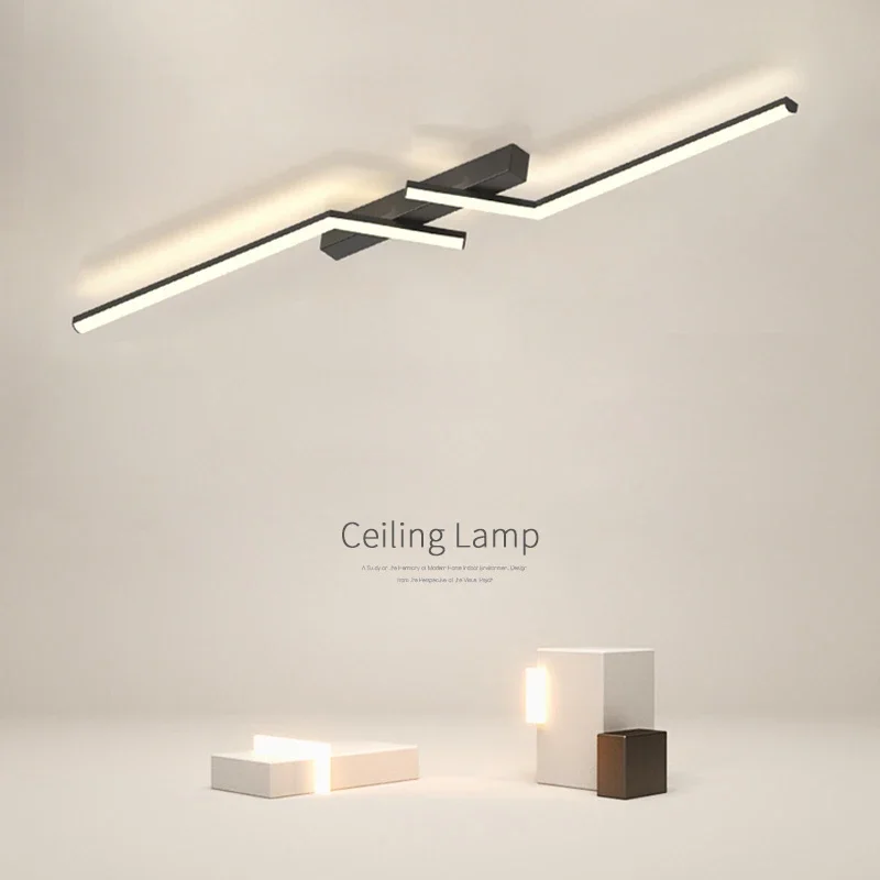 Moderne LED-Linie Deckenleuchte moderne Wohnzimmer Esszimmer Hauptschlafzimmer Arbeitszimmer Leuchte Gold Schwarz Deckenleuchten Beleuchtung