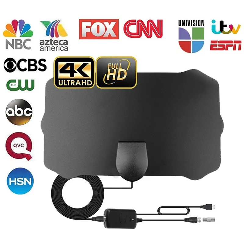 4K Indoor TV Digital Box Antenne HD HDTV Antenne DVB-T/T2 DVBT2 Kabel TV Antena 5000 Meilen UHF VHF DTV Antennen Antenne Für Auto RV Image