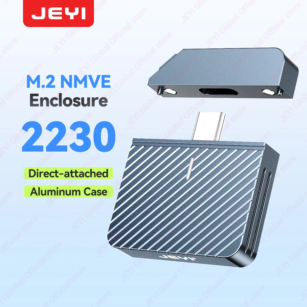 JEYI 2230 M.2 NVMe Direct-Attach SSD-Gehäuse, USB 3.2 10 Gbit/s Inline-Aluminium-Solid-State-Laufwerk mit Magnet-Schutzhülle Image