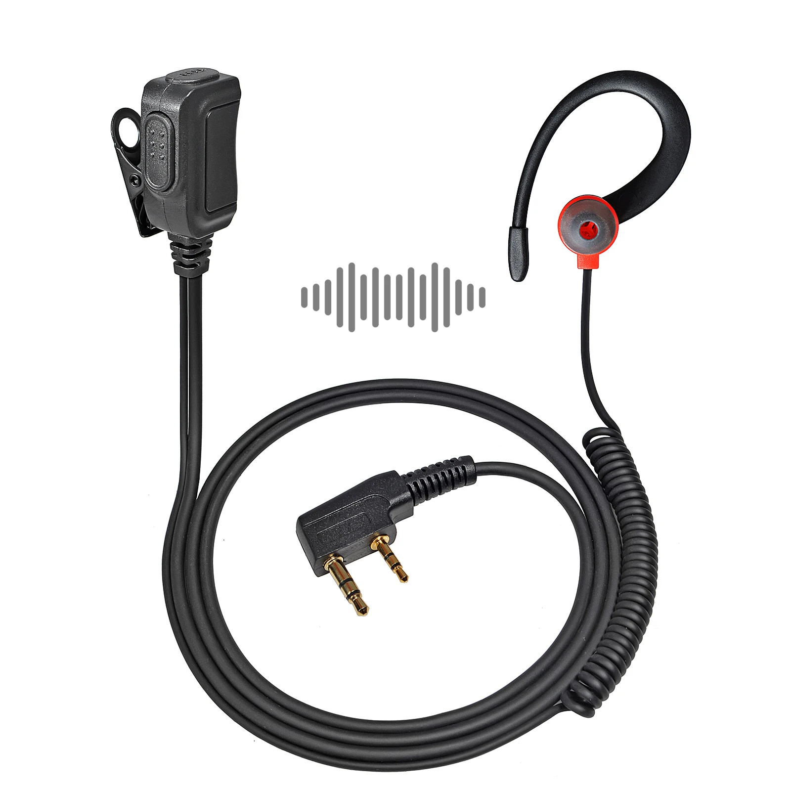 Zwei-Wege-Radio 2 Pin K Kopf weichen Ohr Haken Ohrhörer Walkie Talkie Headset mit Mikrofon Ptt für Baofeng UV-5R BF-888s Kenwood Retevis Image