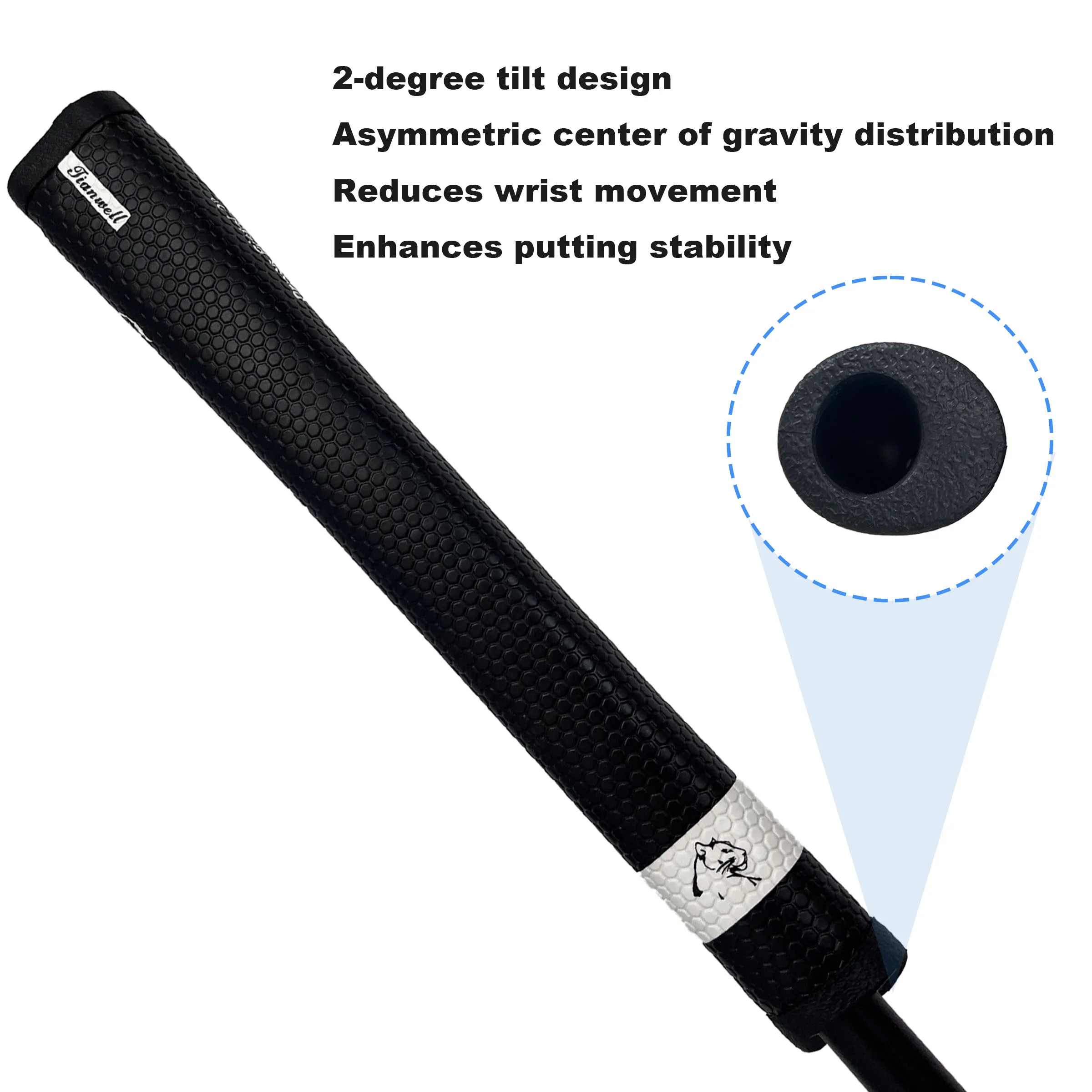 1 Stück Pistolen-Putter-Griff, leichter Griff mit Leopardenmuster, mit 2-Grad-Neigungsdesign, Golf-Griff für Männer und Frauen