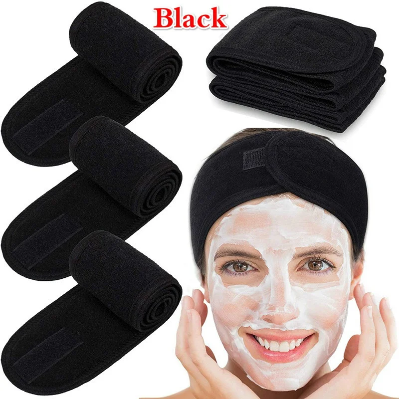 1 stücke Gesichts Spa Stirnband Make-Up Dusche Bad Wrap Sport Haarband Frottee Einstellbare Stretch Handtuch Kopf Wrap Haar Zubehör Image