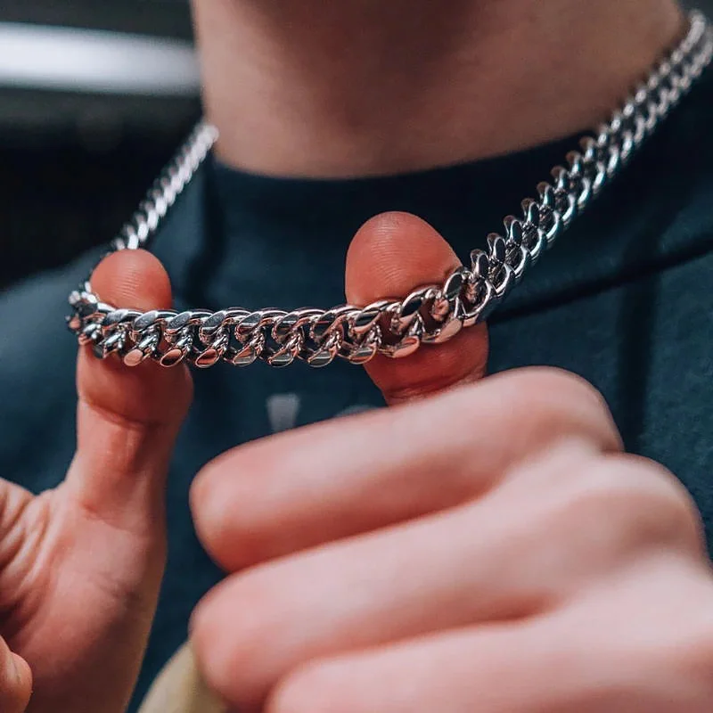 Hip Hop Breite 3/5/7/9MM Cuban Link Edelstahl Ketten Halskette für Männer Grund einfache Rapper der Choker auf Neck Mode Schmuck Image