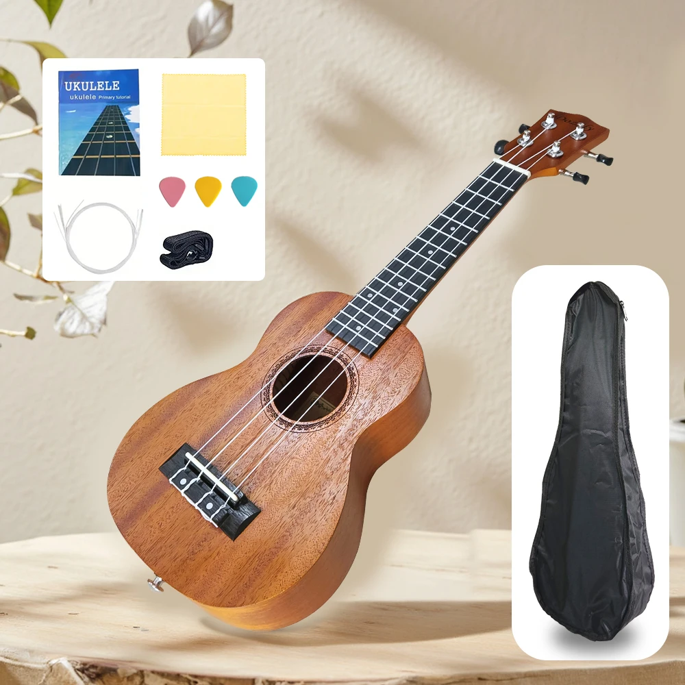 21-Zoll-Profi-Sopran-Ukulele aus Sapelholz, hawaiianische 4-saitige Gitarre für Kinder, Studenten, Anfänger Image