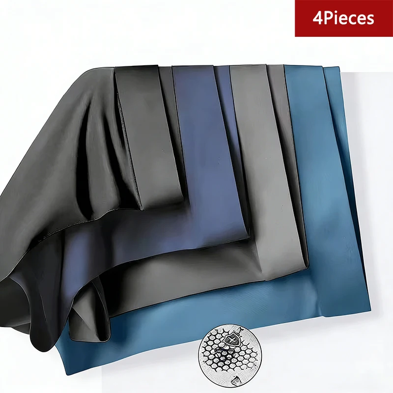 4 stücke männer Unterwäsche Eis Seide Boxer Shorts Männer Unterhosen Kühlen Atmungsaktive Sexy Dünne Höschen U Konvexen Dessous Asien größe