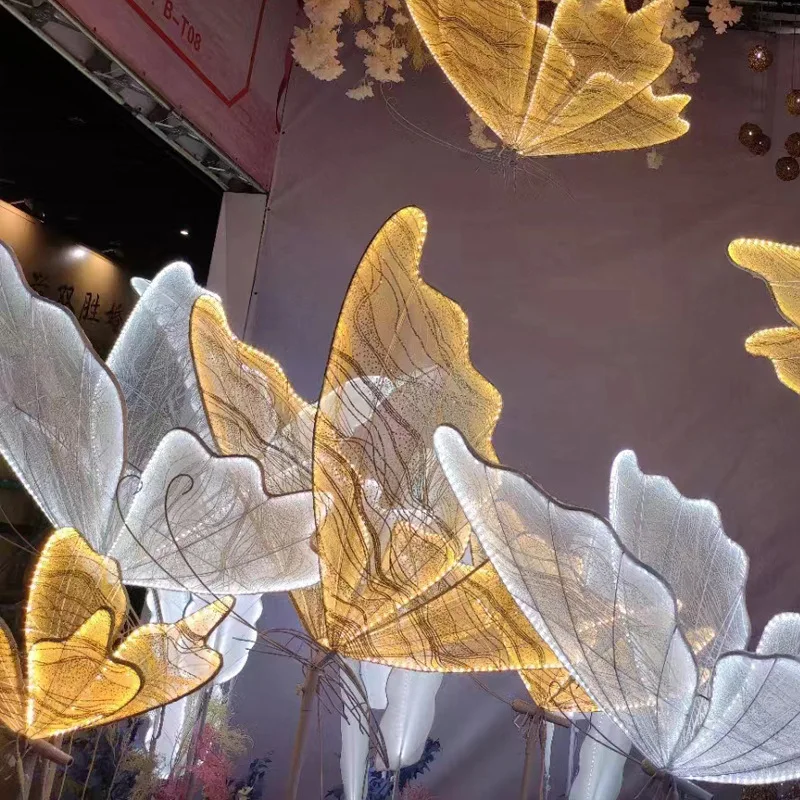 60/80/100 cm Hochzeit Schmetterling Stehlampe Kreative Schmetterling Deckenleuchte Schmetterling Hängende Dekoration Requisite für Hochzeit Weihnachten Image