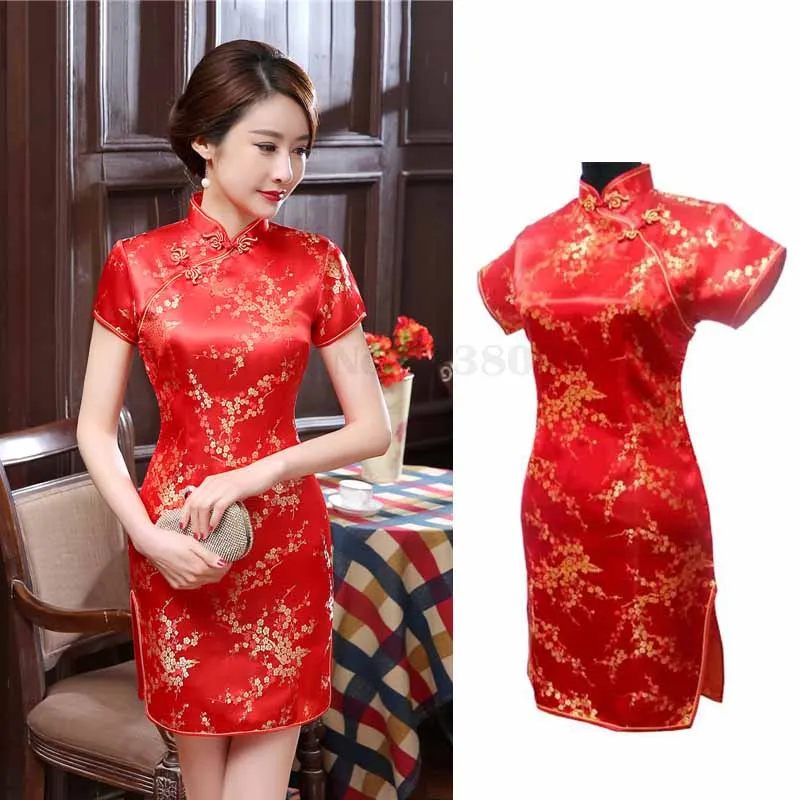 Plus Größe 5XL 6XL Qipao frauen Sexy Mini Split Cheongsam Vintage Mandarin Kragen Kurze Qipao Traditionelle Chinesische Kleid Vestidos Image