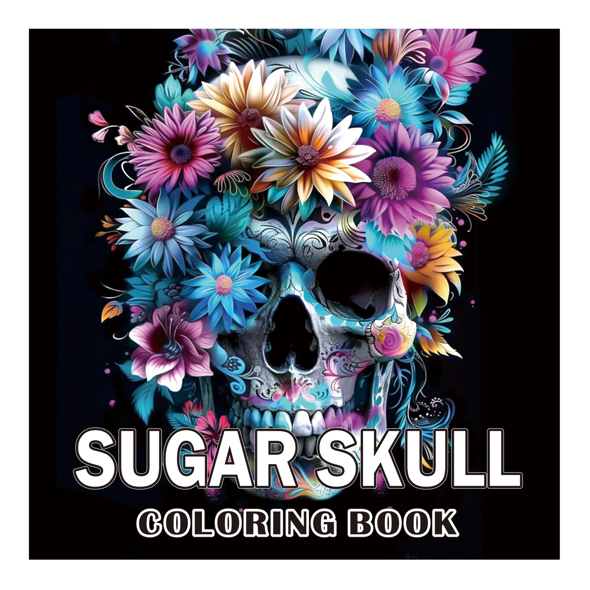 Bview Art Skull Malbuch für Erwachsene – 24-seitige gotische Doodle-Kunst Image