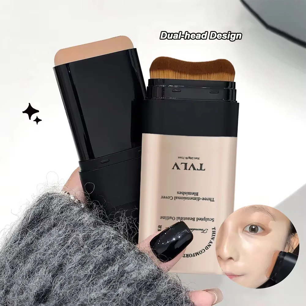 Skin Beauty Double-End Foundation Stick, Velvet Moist Light Concealer Foundation Langlebiges makelloses Make-up Gesichtsschönheits-Make-up Image
