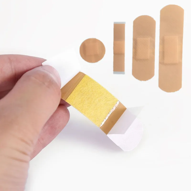 100 teile/los 4 Größe Atmungs Band Aid Haut Patch Klebe Verband Wundpflaster Notfall Erste Hilfe Kits Verband Muskel Taping Image