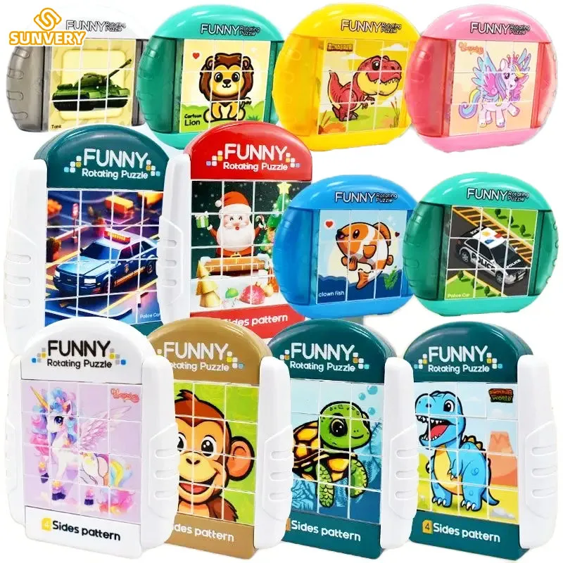 4-in-1 drehbares Puzzle für Kinder, Zappelspielzeug, 3, 4, 5, 6, 7, 8 Jahre alt, 4 Puzzles in 1 Feinmotorik, Geschenk für Jungen und Mädchen ab 3 Jahren Image