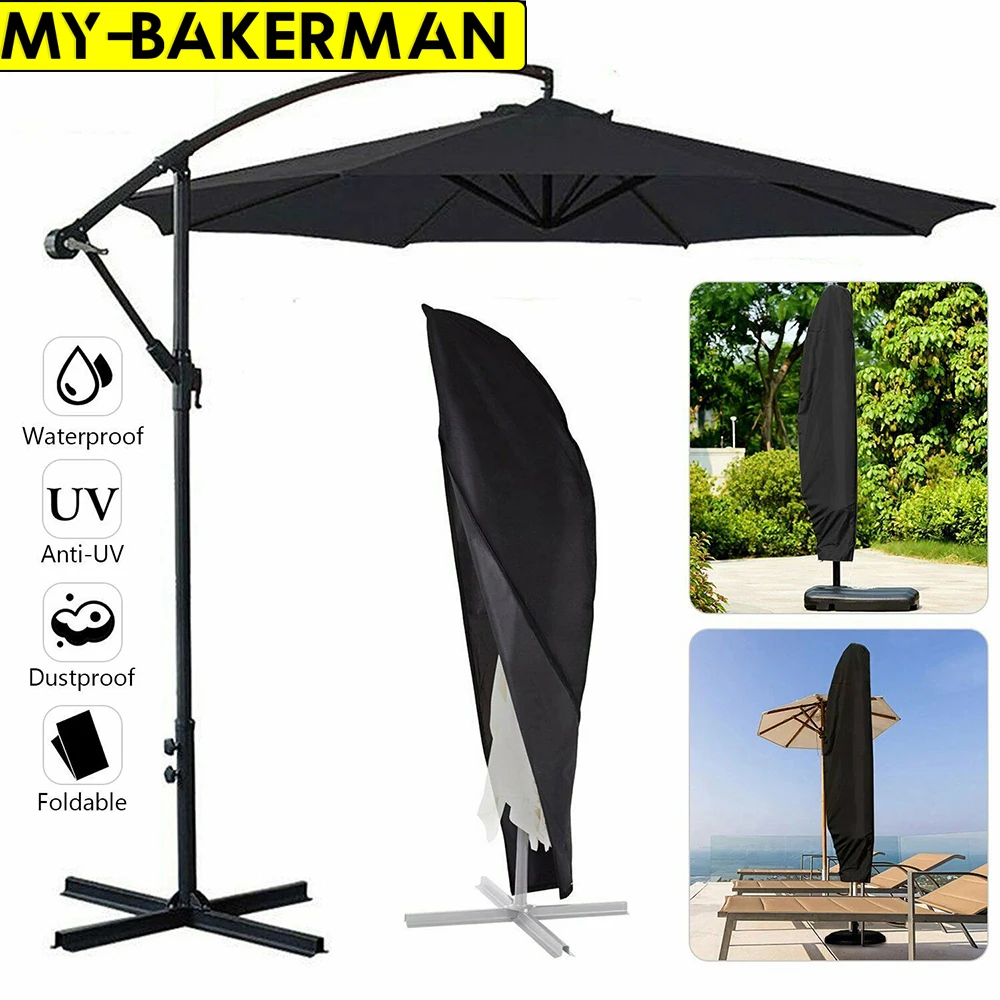 183–280 cm Outdoor-Terrassenschirm, wasserdichte Schutzhülle mit Reißverschluss für den Garten, freitragender Sonnenschirm, Regenschirme Image