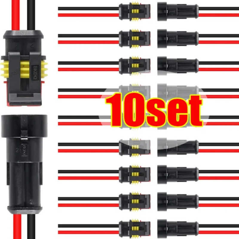 12V 2Pin Kabel Draht Stecker Stecker Super Dichtung Wasserdichte Elektrische Draht Stecker Stecker für Auto Wasserdichten Stecker Image