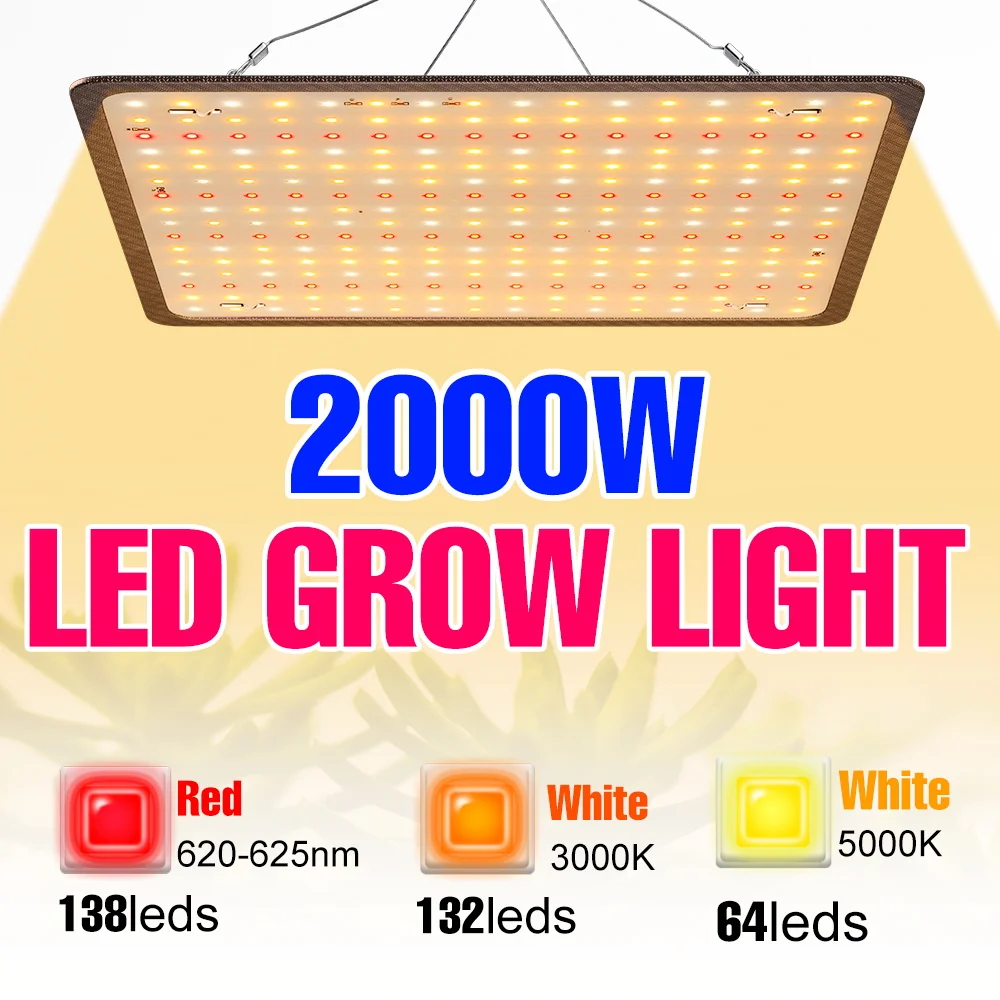 LED-Pflanzenlampe Vollspektrum 1000W 1500W 2000W LED-Pflanzenleuchte für Gewächshäuser, Indoor-Phyto-Lampe, Grow Tent US EU UK Stecker