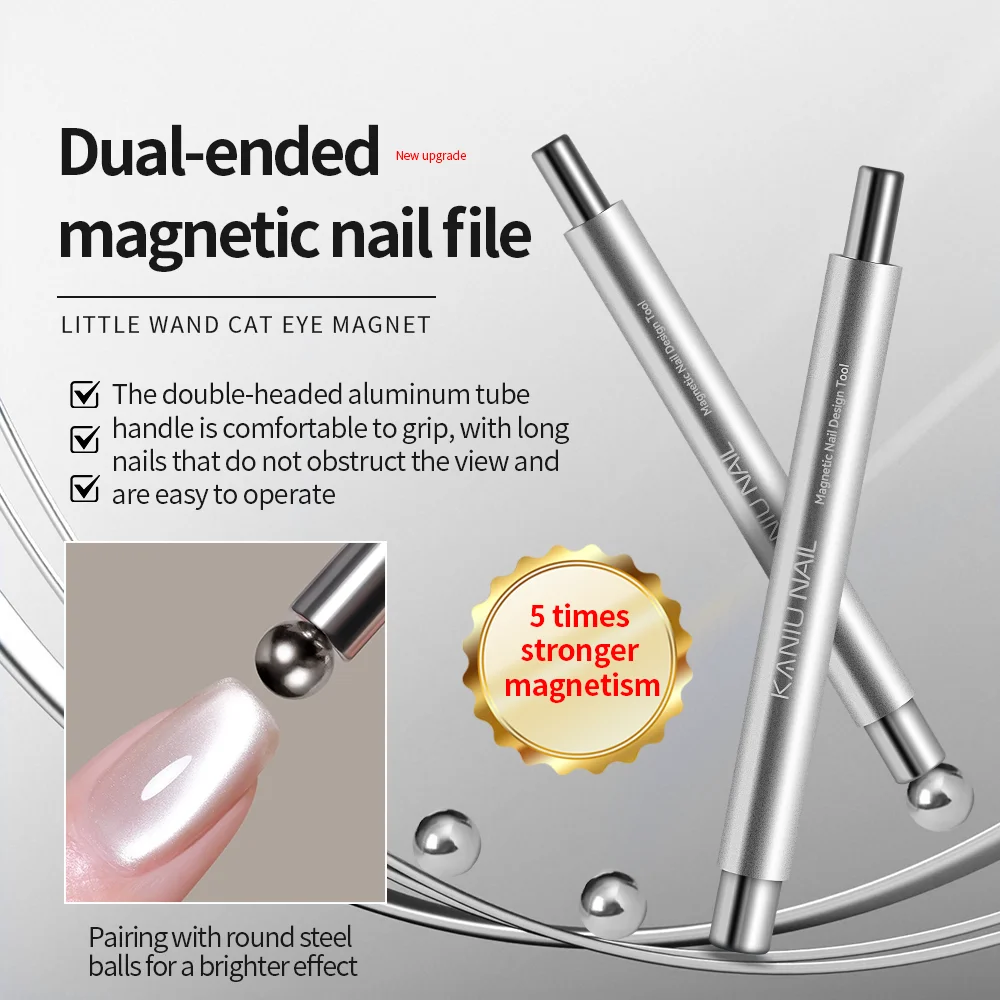 1/2Pcs Doppel Kopf Cat Eye Rund Magnet perle Zylindrischen Nail art Werkzeug für UV/LED Gel polnischen Maniküre Design Zauberstab