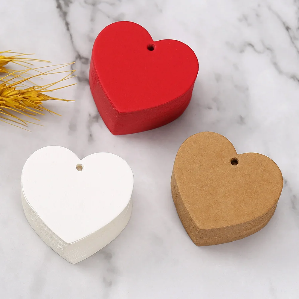 50 Stück 5 cm herzförmige Papieranhänger, rote Liebesetiketten, Kleidungsstücke, Schuhe, Kleidung, Verpackungsetikett, Hängeetikett, DIY, Basteln, Geschenktüten, Zubehör