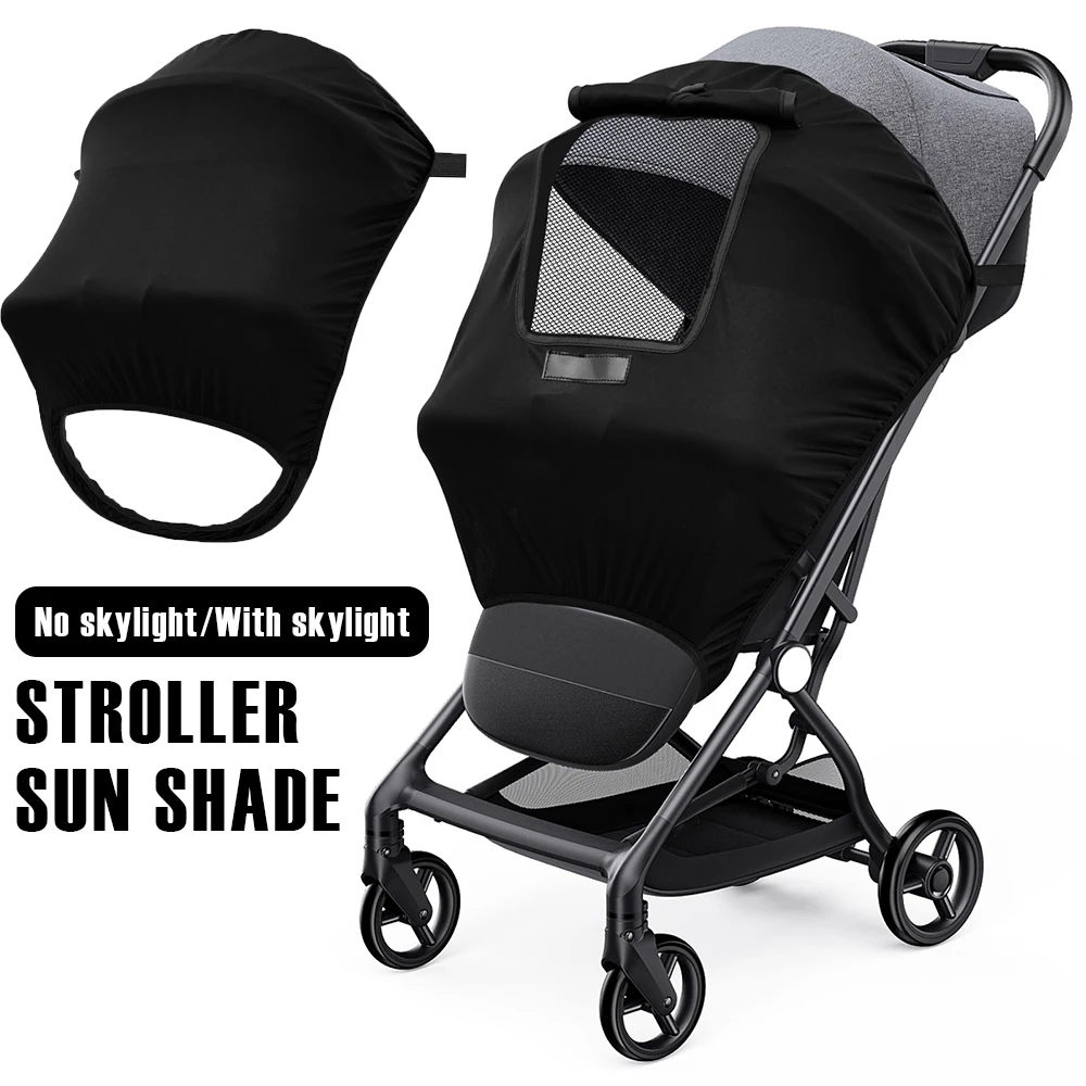 Kinderwagen-Sonnenschutz, universelles Kinderwagen-Zubehör, atmungsaktiver Sonnenschutz, Kinderwagen-Überdachung, leichter Kinderwagen-Sonnenschirm, Schwarz Image