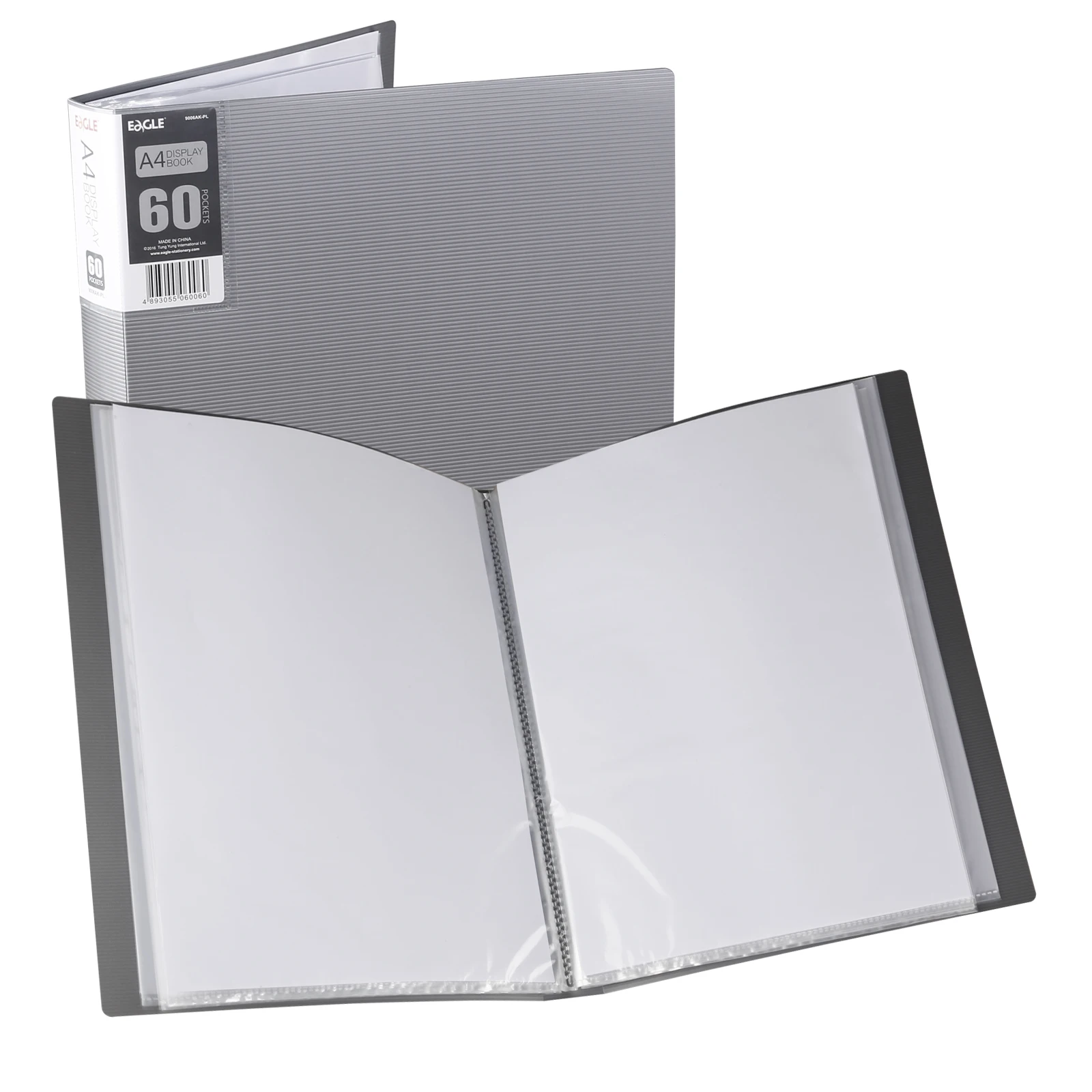 Adler-A4-Ordner mit Kunststoffhüllen, Anzeigebuch, 60-Taschen-Portfolio-Ordner, zum Displays von Fotokunstwerken, Dokumenten und Zertifikaten Image