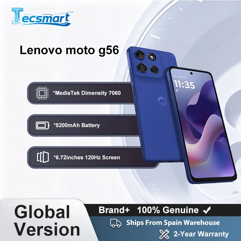 Smartphone – Globale Version Lenovo moto g56 5G Motorola g56 5G MediaTek Dimensity 7060 6,72 Zoll 120 Hz Display 50 MP Rückkamera IP68 & IP69 Image