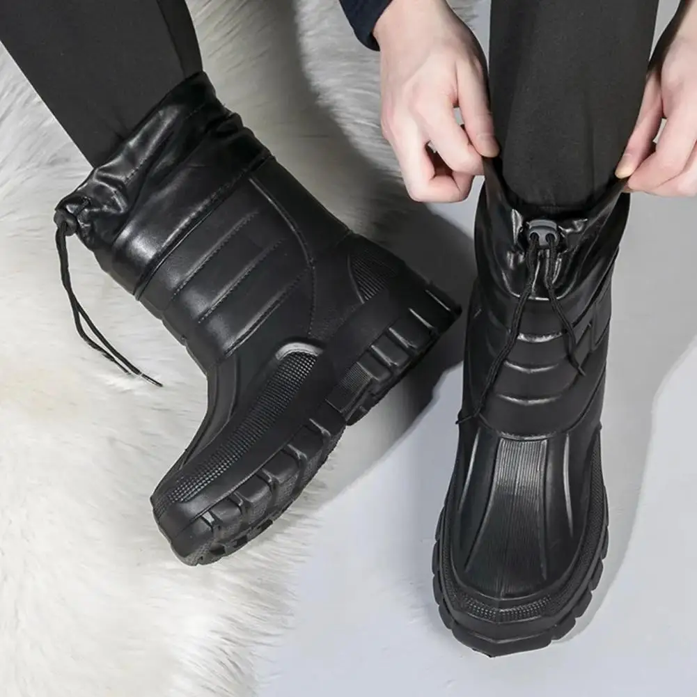 Herren Mittelhohe Stiefel Outdoor Wasserdichter Herren Schneestiefel -40 ° Warm halten Paare Stiefel rutschfeste Plattform Frauen Schuhe große Größe