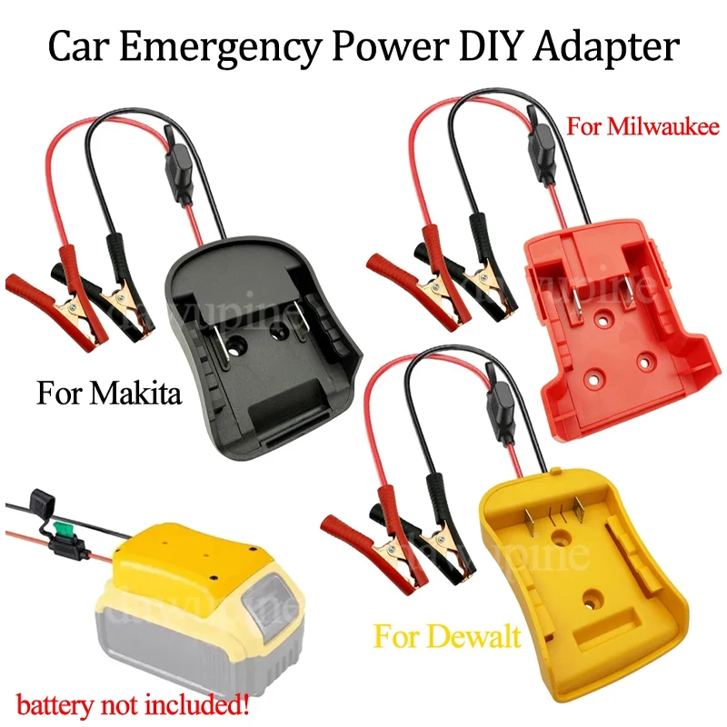 Auto Notstrom DIY Adapter Automotive 30A Sicherung Zünder Starthilfe für Makita für Milwaukee für Dewalt 18V Li-Ion Batterie Image