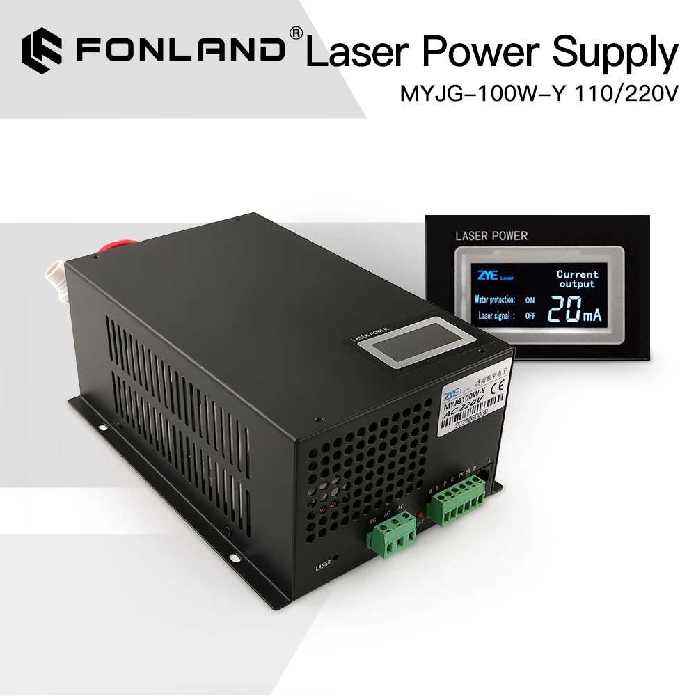 FONLAND MYJG 100 W CO2-Laser-Netzteil, Ersatz für Reci EFR Yongli CDWJ CO2-Lasergravur-Schneidemaschine der Kategorie Image