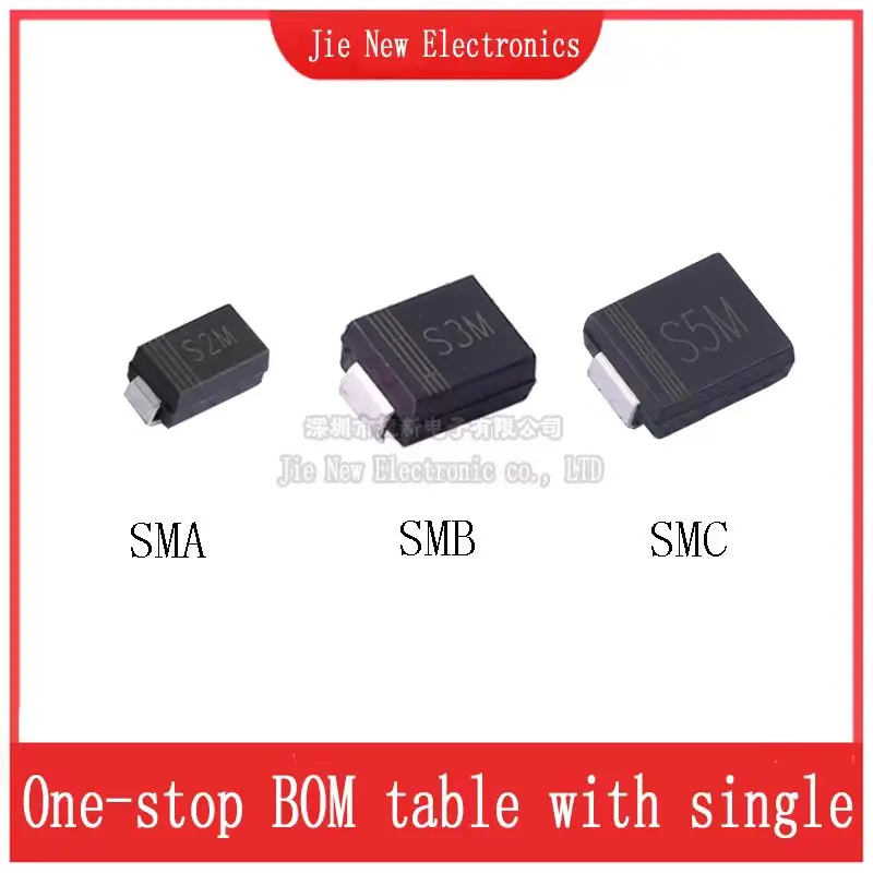 50PCS S1M S2M S3M S5M S6M S8M S10M S3MB S5MB S3MC S5MC S6MC S8MC S10MC Patch Gleichrichter Dioden SMA SMB SMC NEUE Image