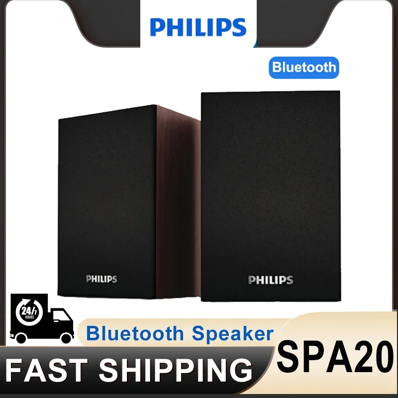 Philips SPA20 Lautsprecher Bluetooth mit 360-Grad-Surround-Sound Bluetooth Wireless Stereo für Computer MacBook Laptop Image