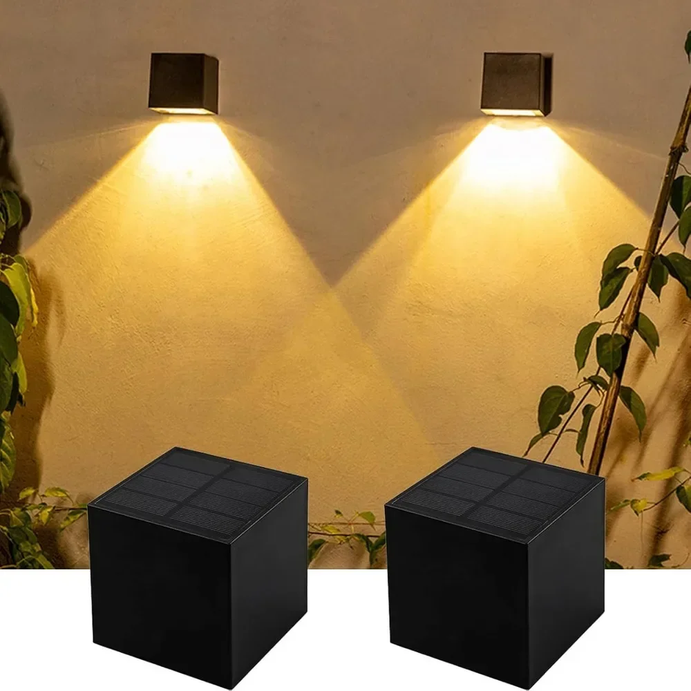 Solar leuchten für Solar wand leuchten im Freien Garten LED Solar licht drahtlose wasserdichte Zaun beleuchtung für Veranda Weg Garage