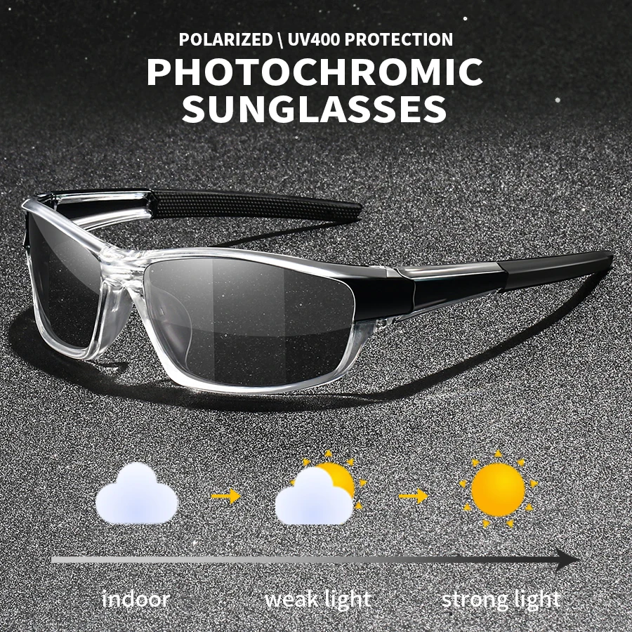 Photochrome Polarisierte Sport Vintage Sonnenbrille Männer Frauen Angeln Radfahren Fahren Bergsteigen Chameleon Sonnenbrille UV400 Image