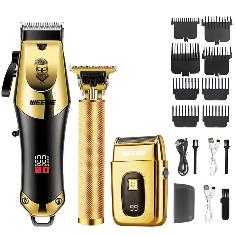 T9 Vintage Herren elektrische Haarschneidemaschine Bartschneider/wiederaufladbare Haarschneidemaschine mit Nasenhaarschneider Kit Freund Geschenk Image