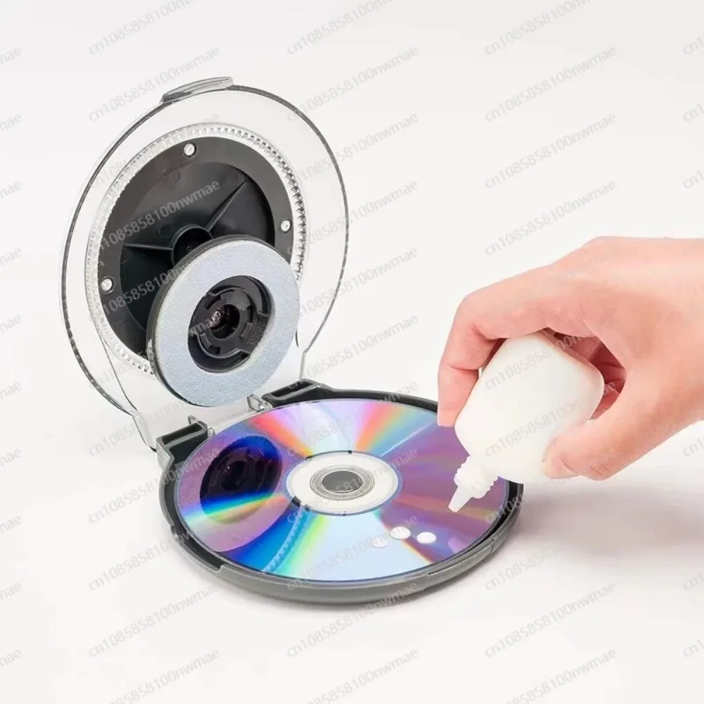 CD-Reparaturmaschine, CD-Disc-Kratzer-Reparaturgerät, DVD-Datenwiederherstellungsset, Reinigungsflüssigkeit, Reinigungspaste, Reinigungswerkzeug Image