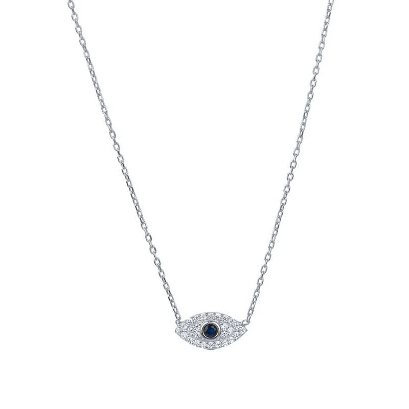 CANNER Echt 925 Sterling Silber Mode Evil Eye Zirkon Anhänger Halskette Für Frauen Mädchen Geschenk Party Edlen Schmuck Collares Bijoux Image