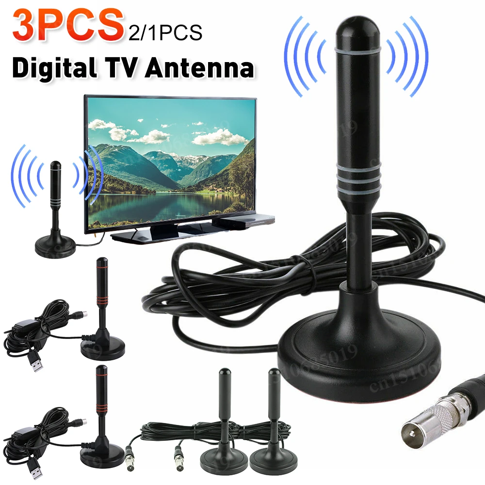 Digitale Empfangsantenne 300 cm Koaxialkabel Indoor Outdoor Digital HD Freeview Antenne DVB-T DVB-T2 DAB Plug and Play für Smart TV Image