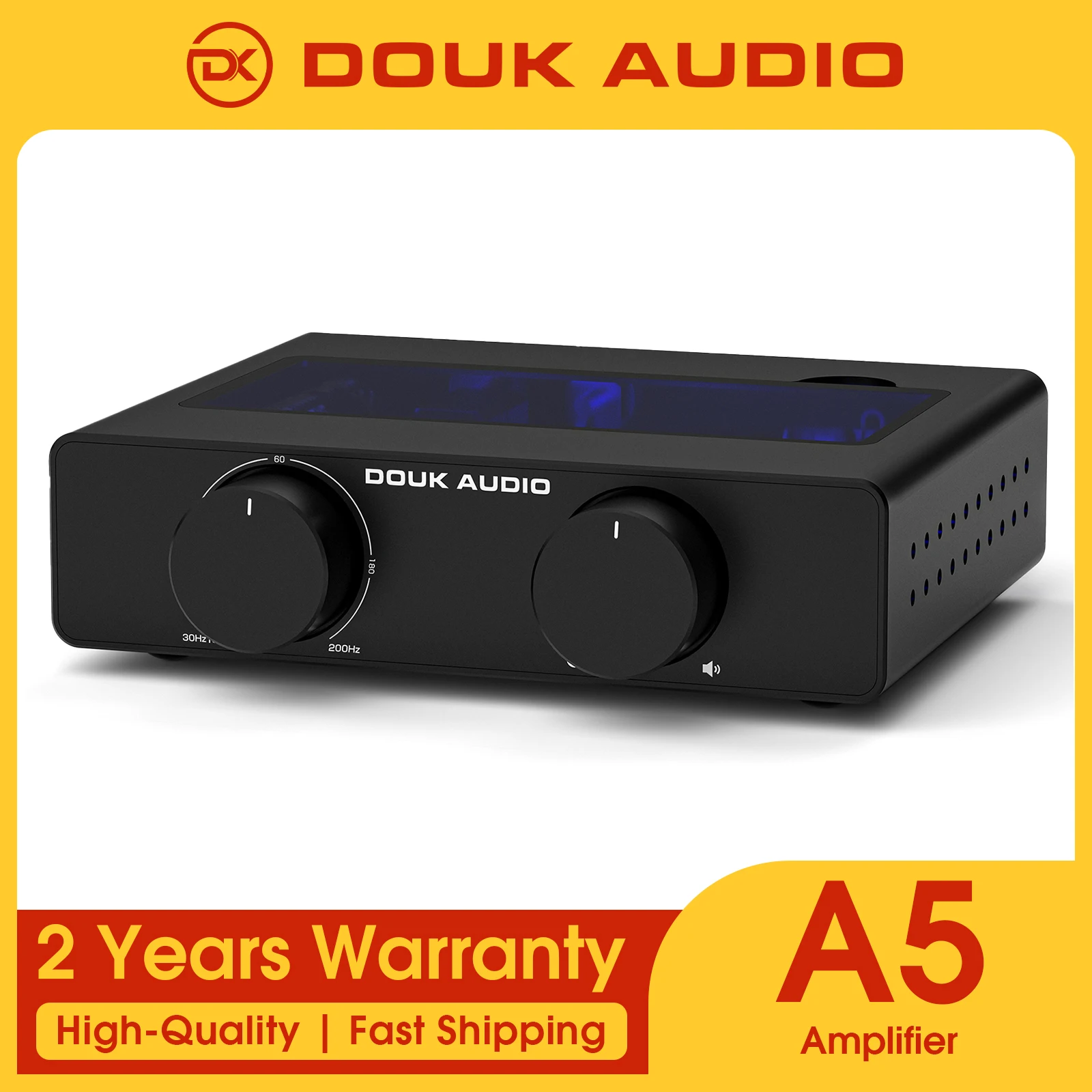 Douk Audio A5 TPA3255 Stereoverstärker HiFi-Audio-Verstärker der Klasse D Hochpassfilter Home Power Desk-Verstärker 300 W mit 32 V/5 A Netzteil