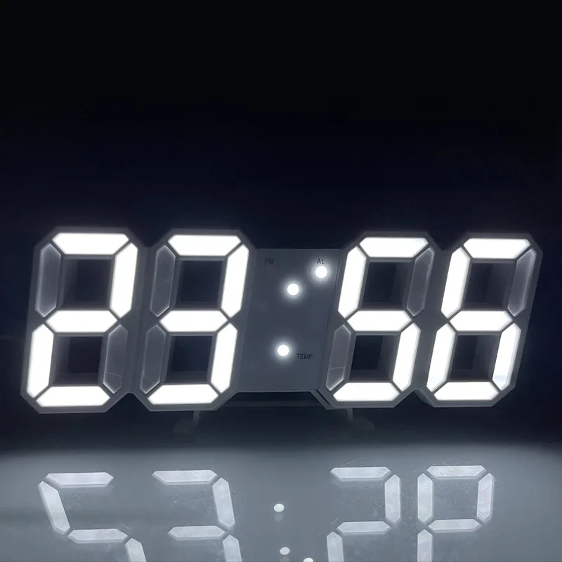 3D LED Digitaluhr Leuchtende Modische Wanduhr Multifunktionale Kreative USB-Betriebene Elektronische Uhr Heimdekoration Image