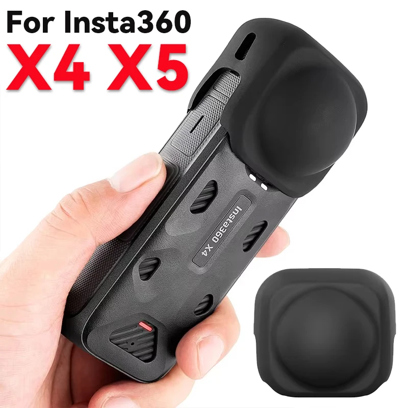Objektivdeckel für Insta360 X5 X4 Schutzabdeckung Zubehör Insta 360X4 Kamera Anti-Staub Anti-Kratz-Silikon-Objektiv-Schutzhülle Image