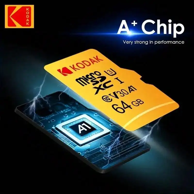 Kodak 32 GB-256 GB Micro-SD-Speicherkarte – hohe Geschwindigkeit ​ ​ U3 UHS-I der Klasse 10, für Smartphones, Digitalkameras, Tablets und Drohnen Image