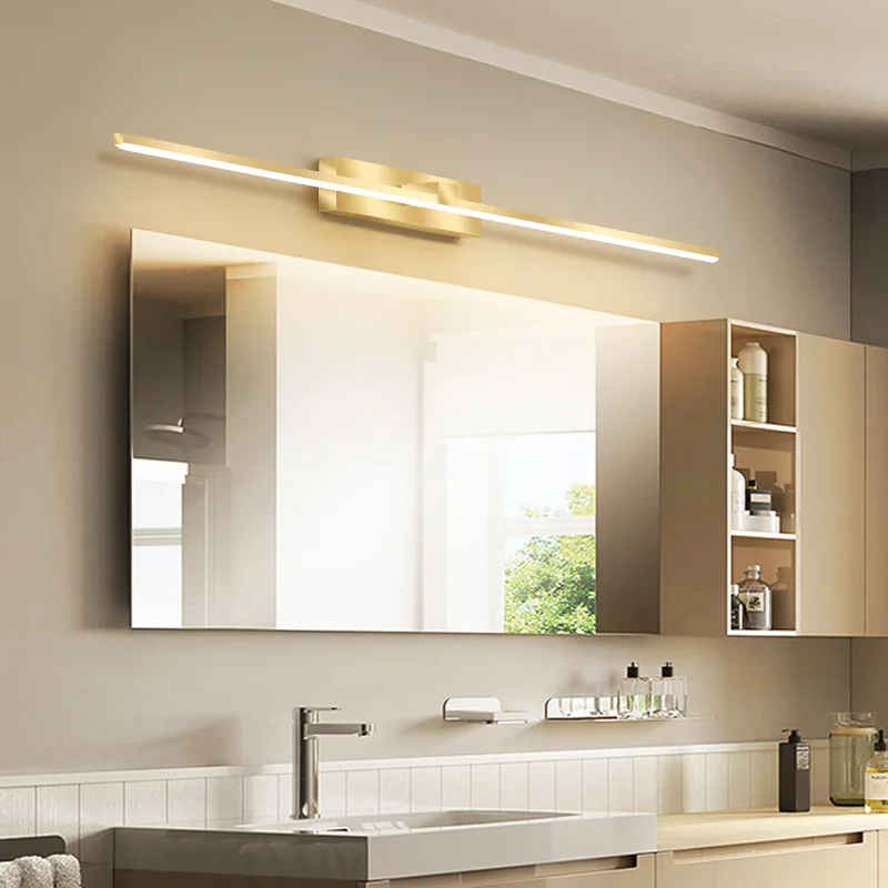 Moderne LED Wandleuchte Badezimmer Hardwares Wandleuchte Drei Farben Lichter Aluminium Badezimmer Bad Spiegel Linie Home Decor Leuchte