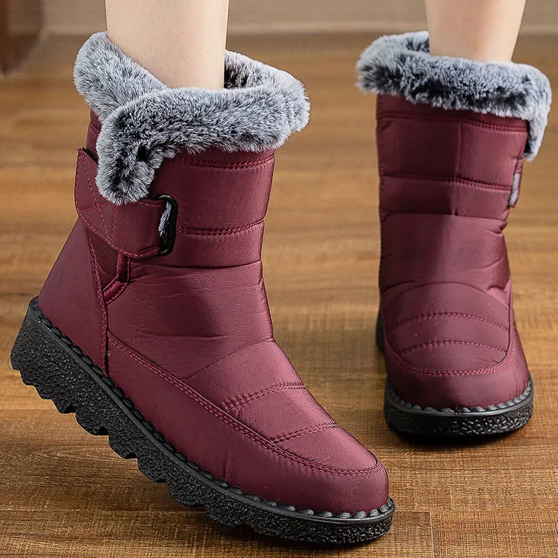 Damenstiefel, modische Winterstiefel mit super warmem Fell, Botas Mujer 2025, Winterschuhe, Damen-Schneestiefel, elegante Damenschuhe mit Absatz